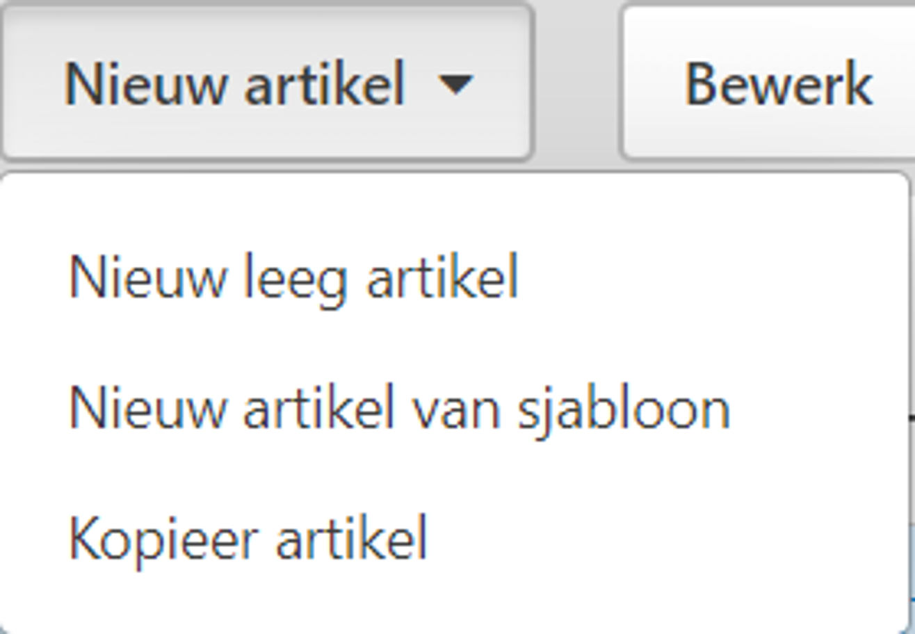 Nieuwe functionaliteit webinterface februari 2022 - Aanmaken Artikel
