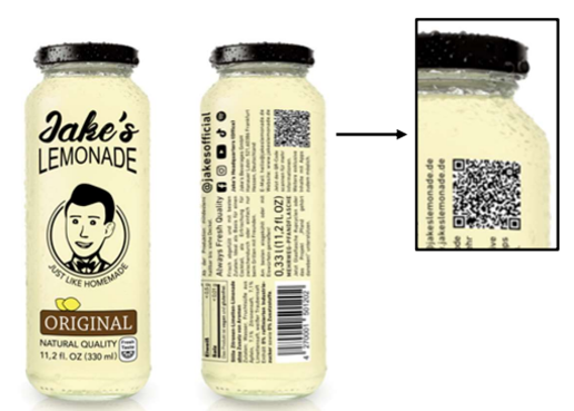 Verfrissing voor duurzaam ondernemen en aantrekkelijke klantervaringen - Jakes Lemonade Met QR Code Powered By GS1